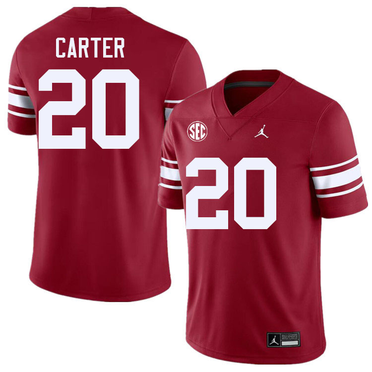 Men #20 Lewis Carter Oklahoma Sooners 2024 SEC Conference College Football Jerseys-Throwback